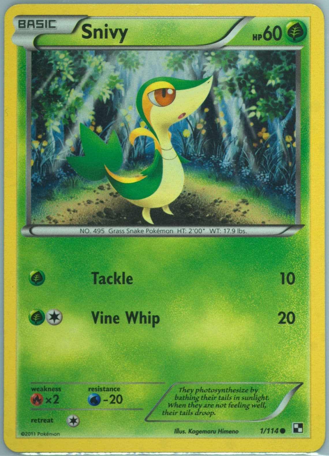 Snivy-Holo Cosmos (1) 2011 Pokemon Black & White