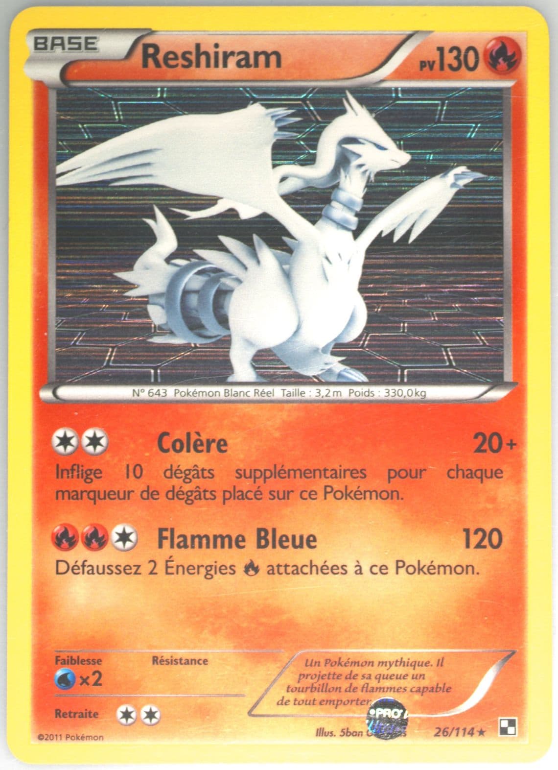 Reshiram-Holo French (26) 2011 Pokemon Black & White