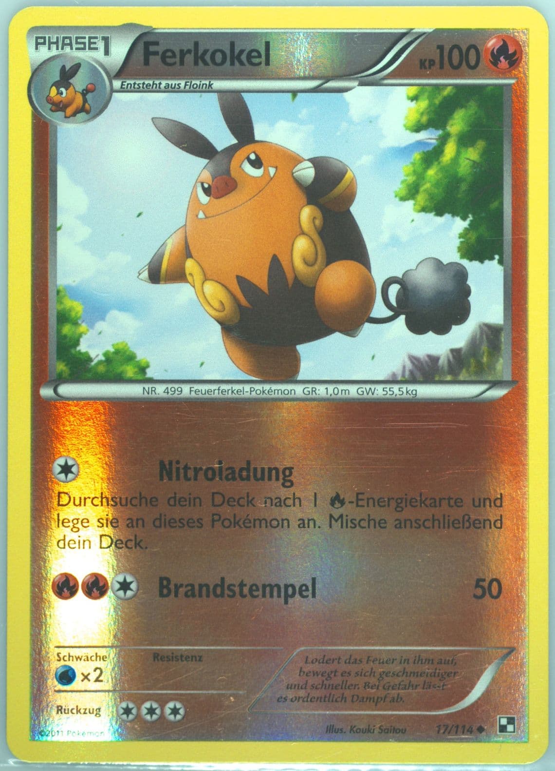 Ferkokel-Reverse Foil German (17) 2011 Pokemon Black & White