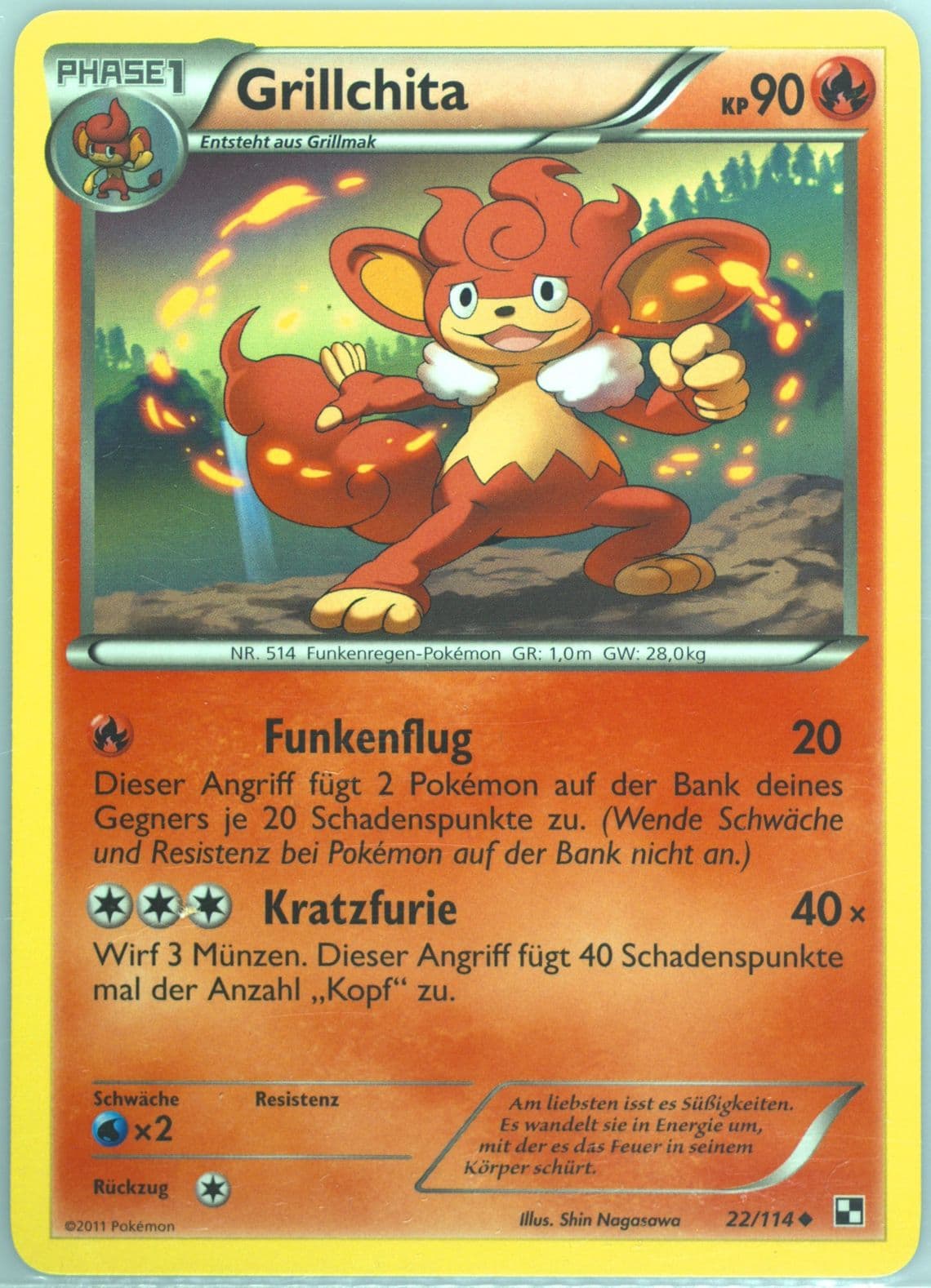 Grillchita German (22) 2011 Pokemon Black & White