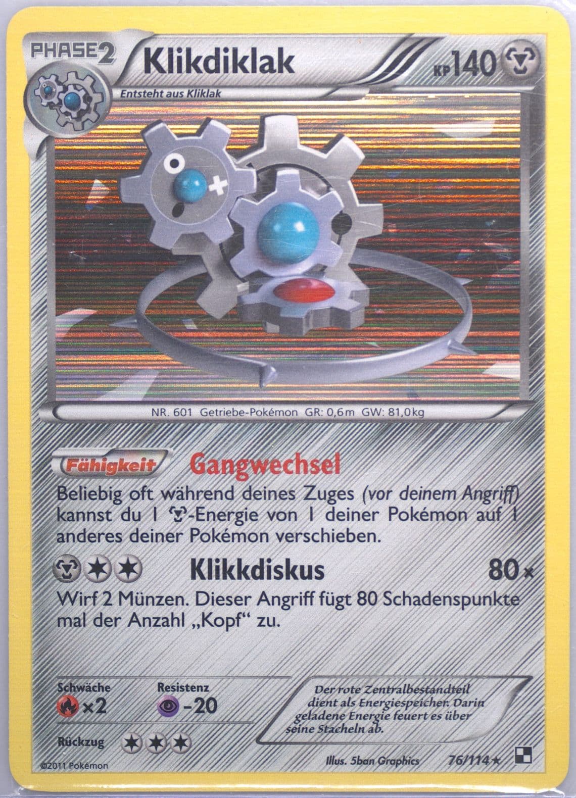 Klikdiklak-Holo German (76) 2011 Pokemon Black & White