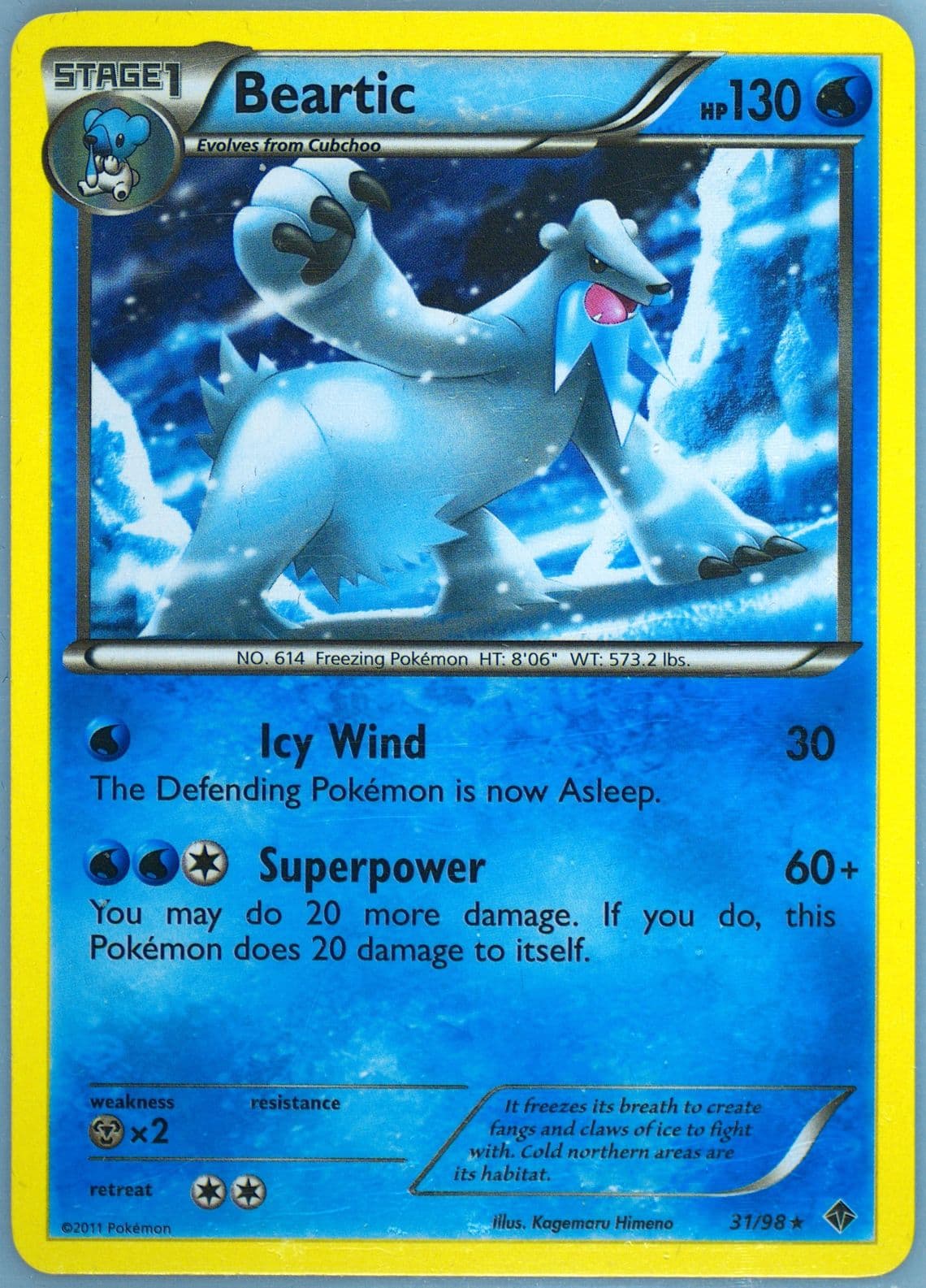 Beartic (31) 2011 Pokemon Black & White Emerging Powers