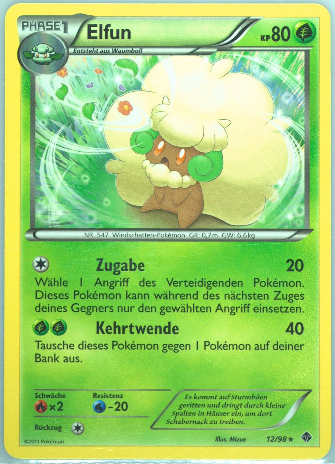Elfun German (12) 2011 Pokemon Black & White Emerging Powers