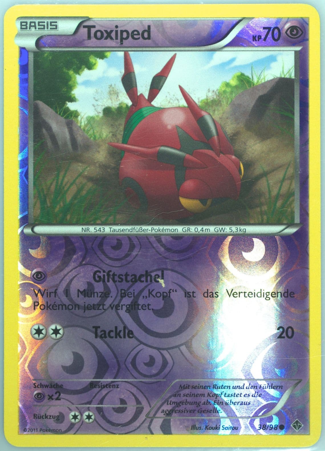 Toxiped-Reverse Foil German (38) 2011 Pokemon Black & White Emerging Powers