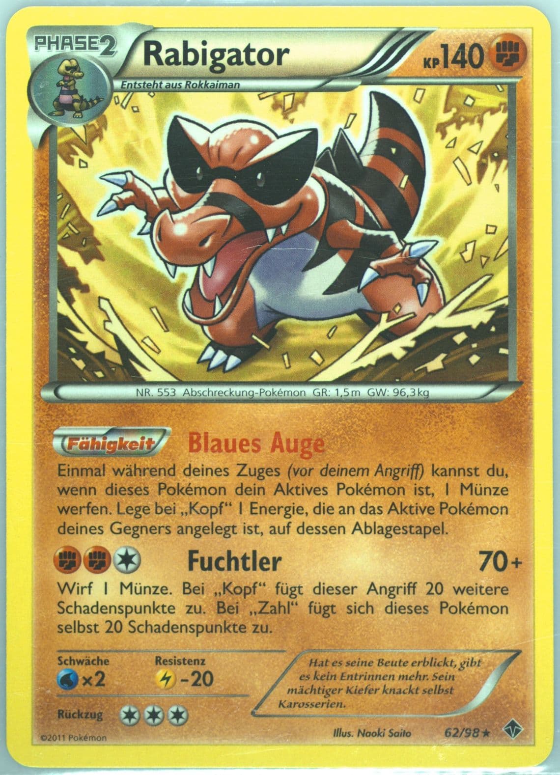 Rabigator German (62) 2011 Pokemon Black & White Emerging Powers