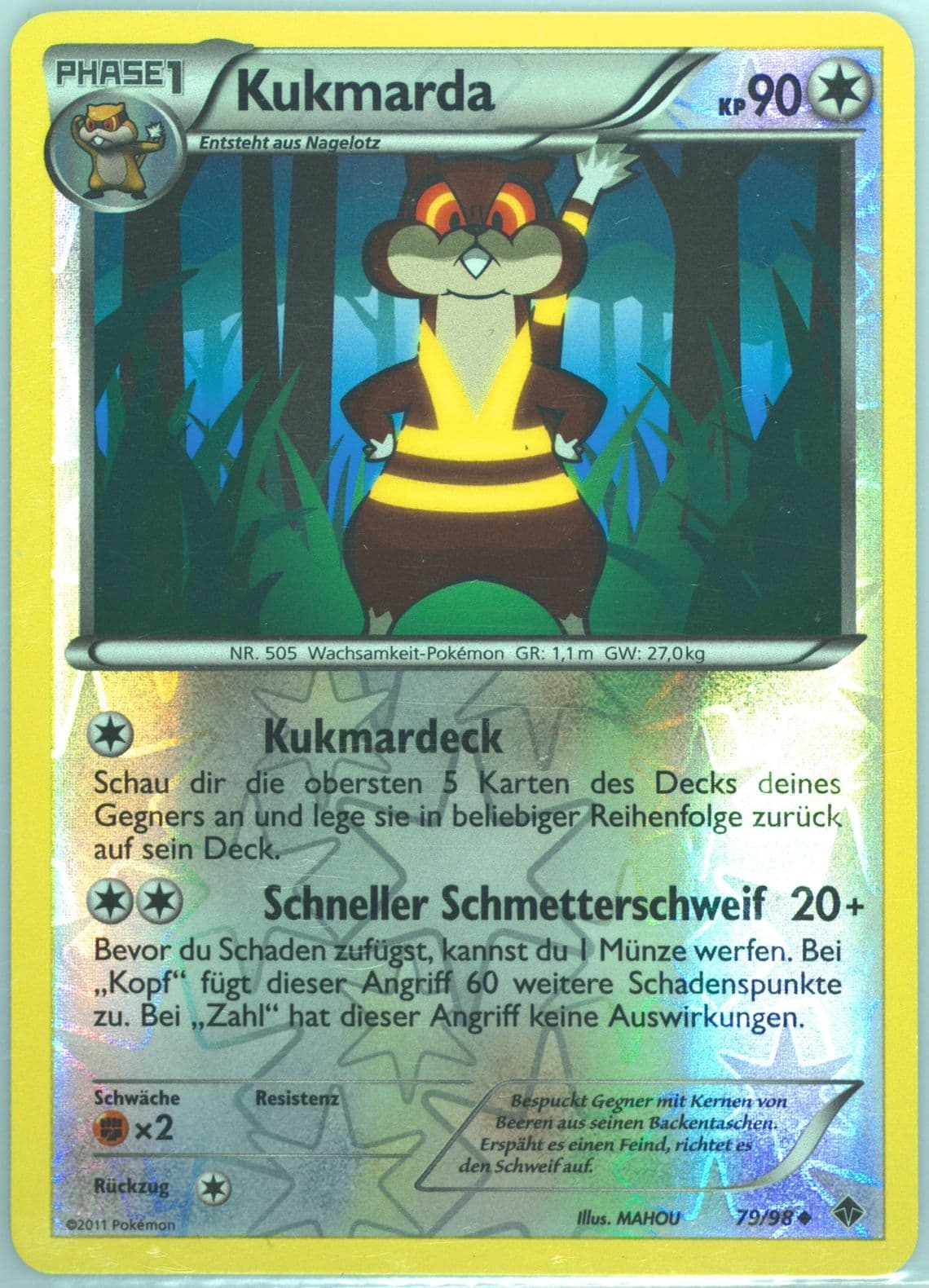 Kukmarda-Reverse Foil German (79) 2011 Pokemon Black & White Emerging Powers