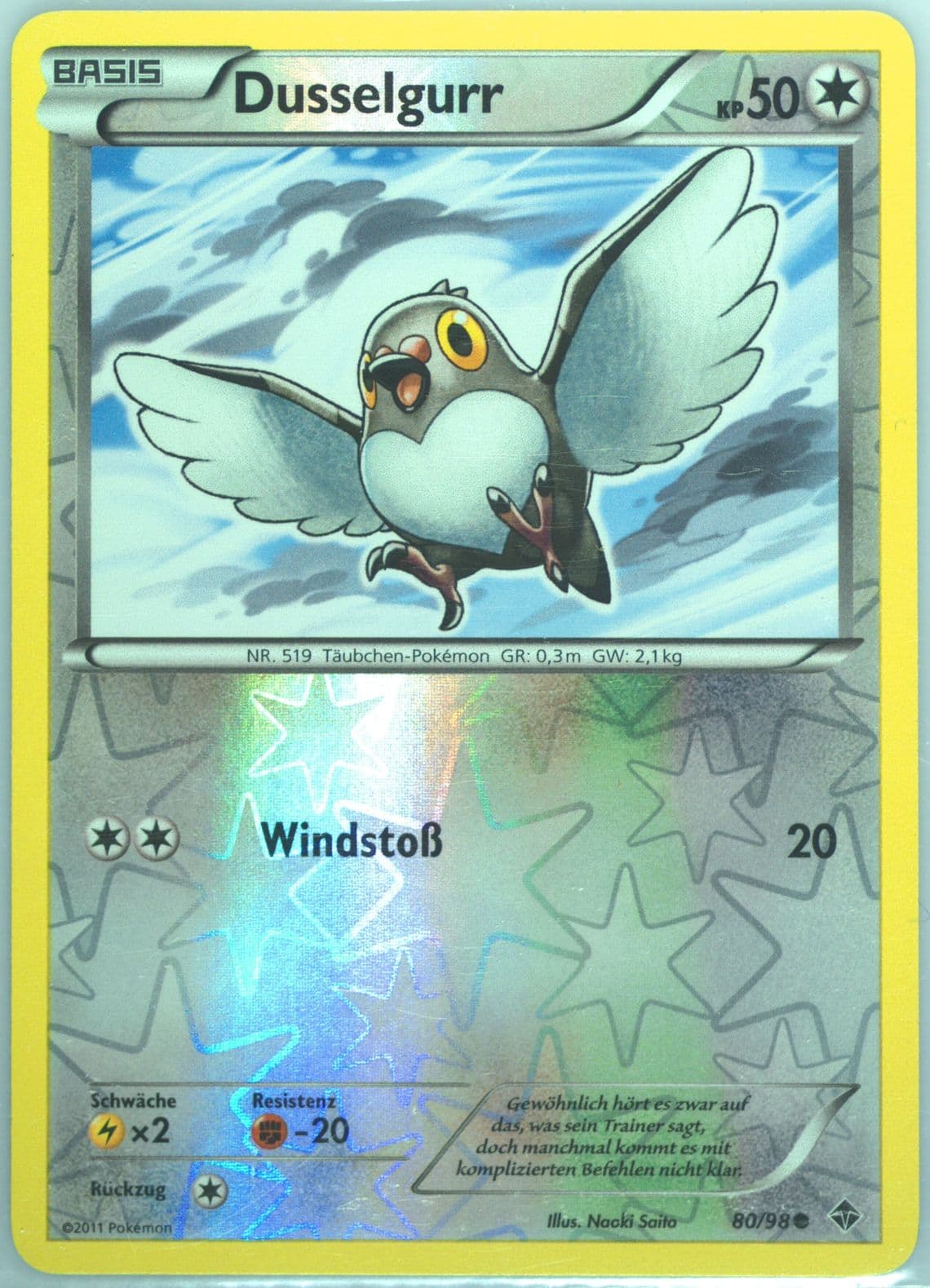 Dusselgurr-Reverse Foil German (80) 2011 Pokemon Black & White Emerging Powers