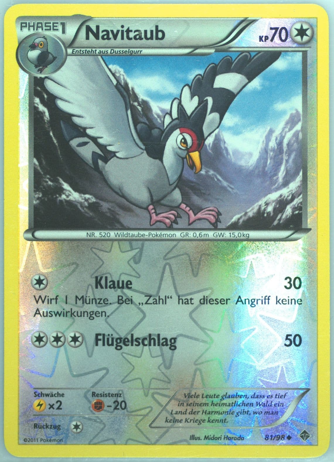 Navitaub-Reverse Foil German (81) 2011 Pokemon Black & White Emerging Powers