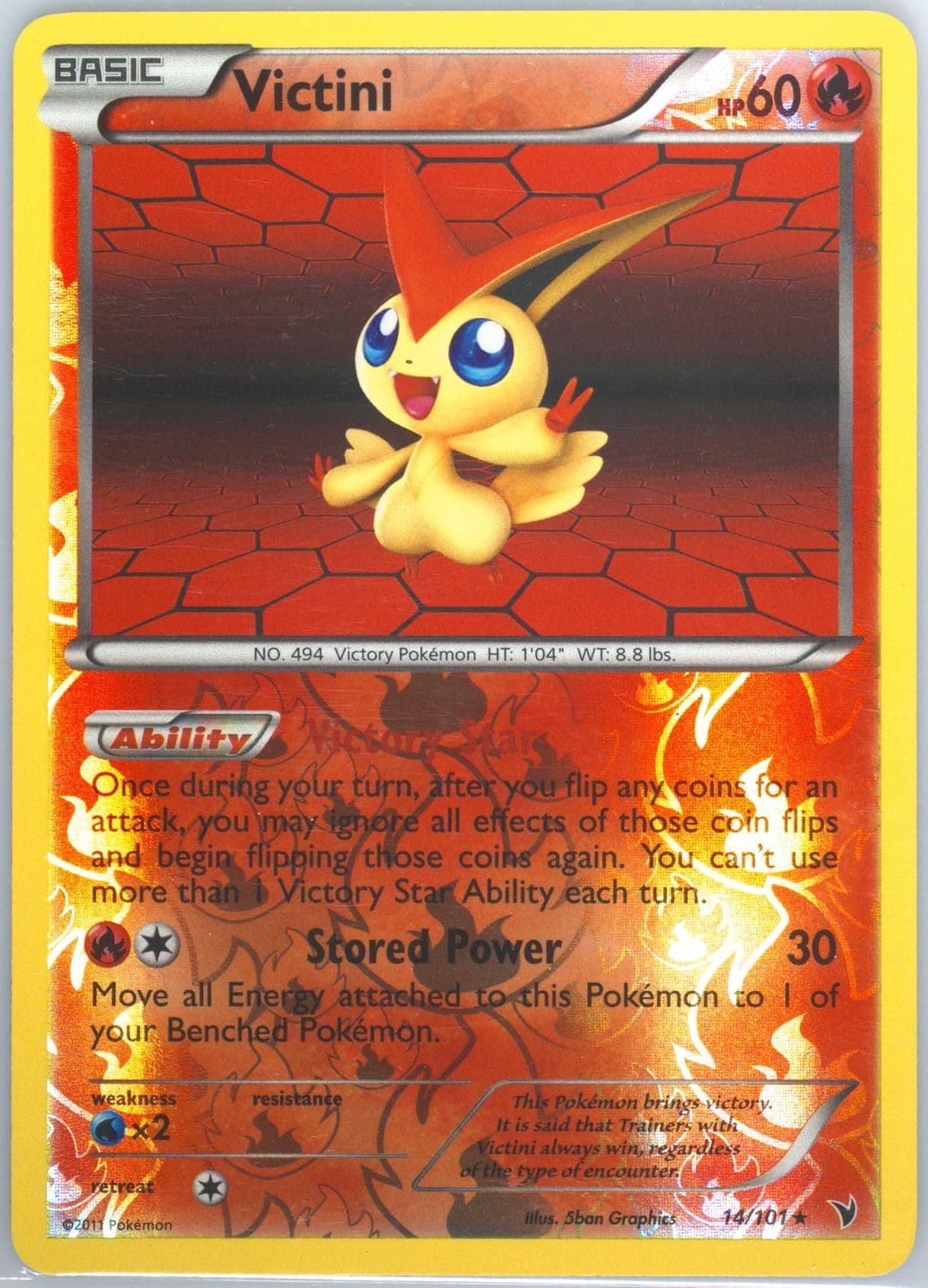 Victini-Reverse Foil (14) 2011 Pokemon Black & White Noble Victories