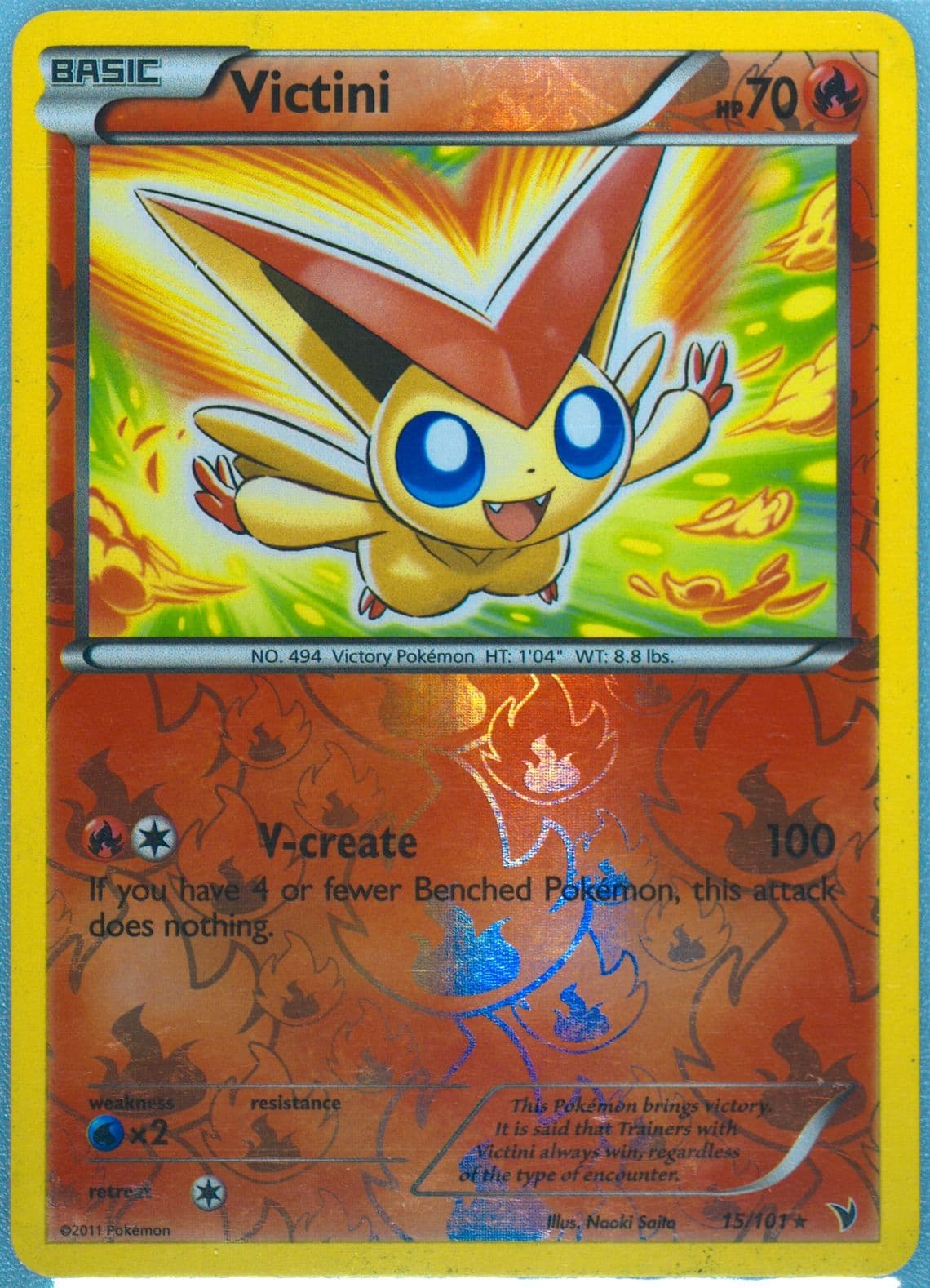 Victini-Reverse Foil (15) 2011 Pokemon Black & White Noble Victories