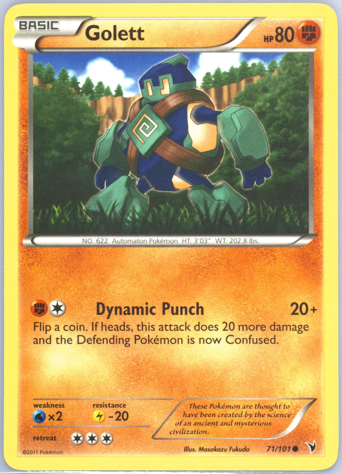 Golett (71) 2011 Pokemon Black & White Noble Victories