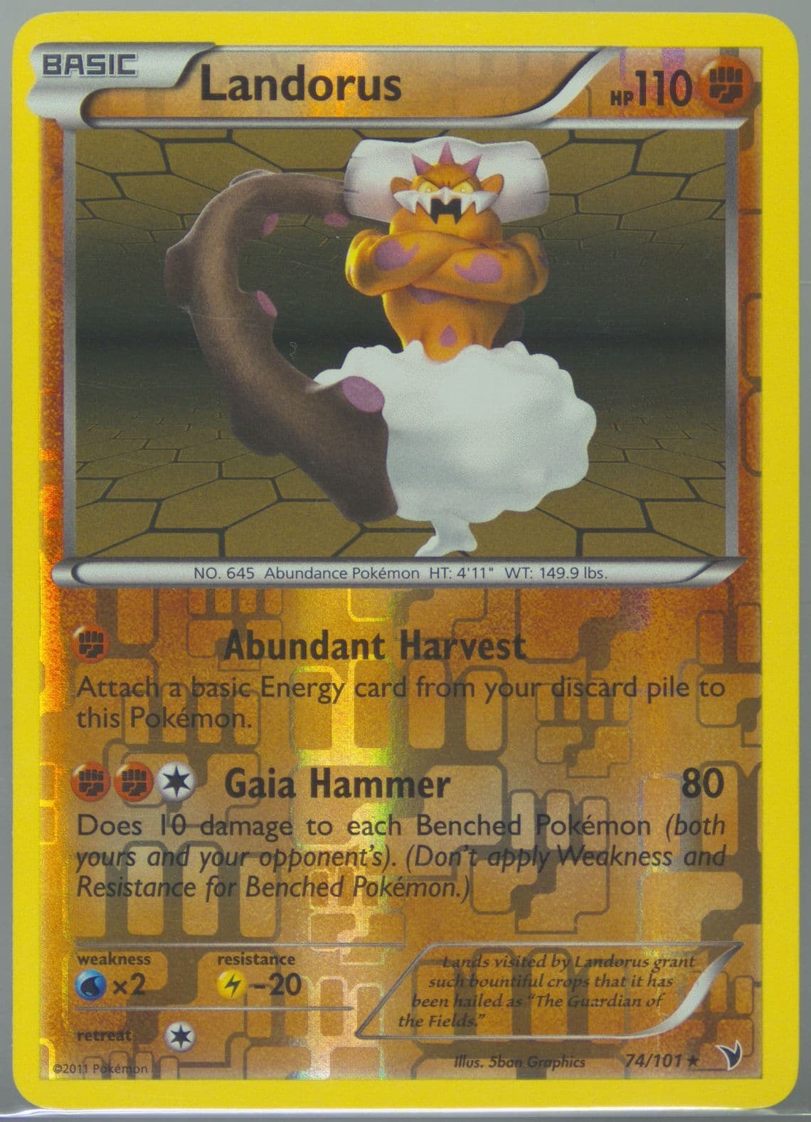 Landorus-Reverse Foil (74) 2011 Pokemon Black & White Noble Victories