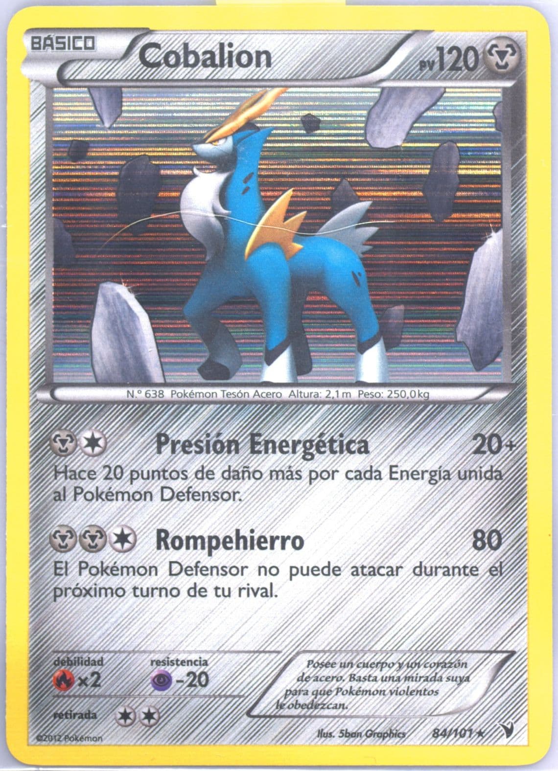 Cobalion-Holo (84) 2012 Pokemon Spanish Black & White Noble Victories