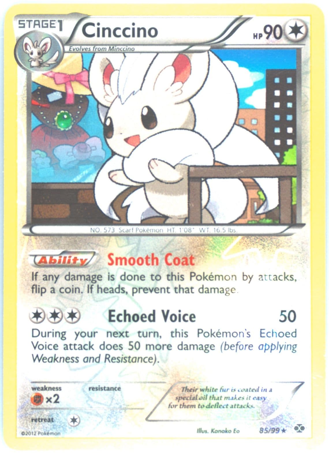 Cinccino-Reverse Foil (85) 2012 Pokemon Black & White Next Destinies