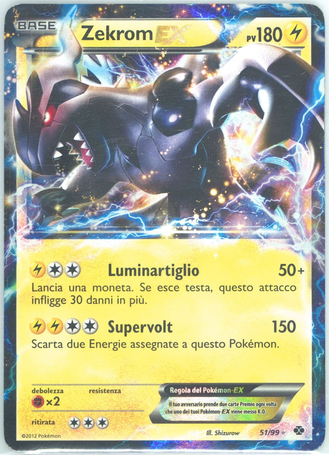Zekrom EX Italian (51) 2012 Pokemon Black & White Next Destinies