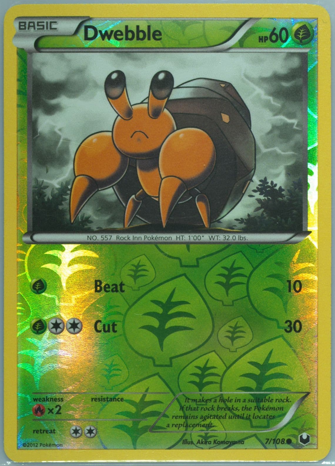 Dwebble-Reverse Foil (7) 2012 Pokemon Black & White Dark Explorers