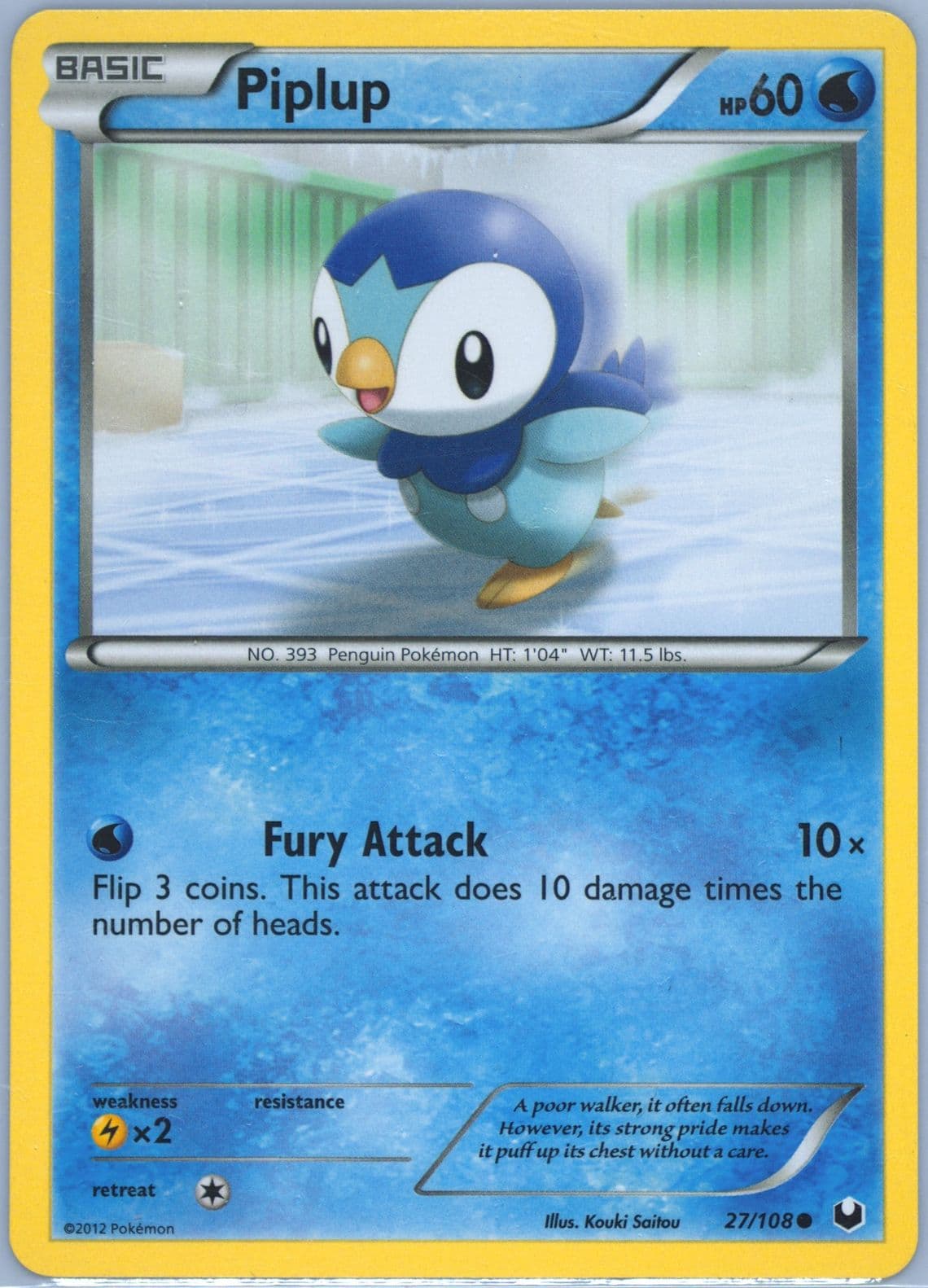Piplup (27) 2012 Pokemon Black & White Dark Explorers