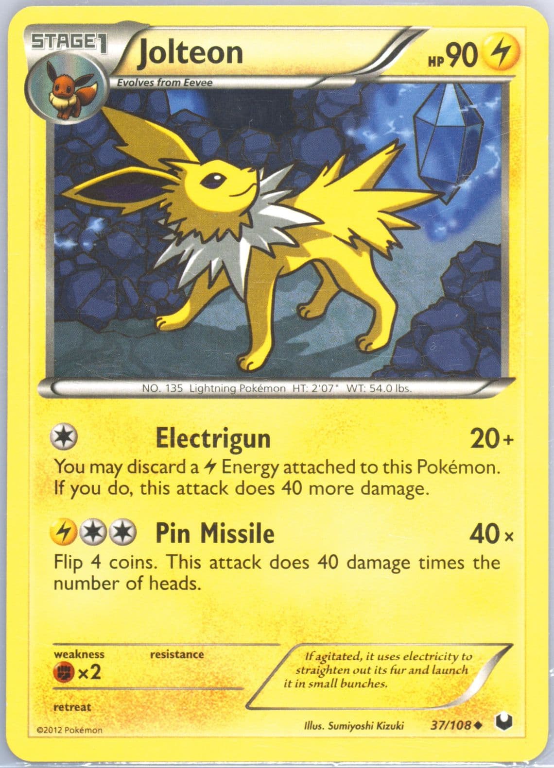 Jolteon (37) 2012 Pokemon Black & White Dark Explorers