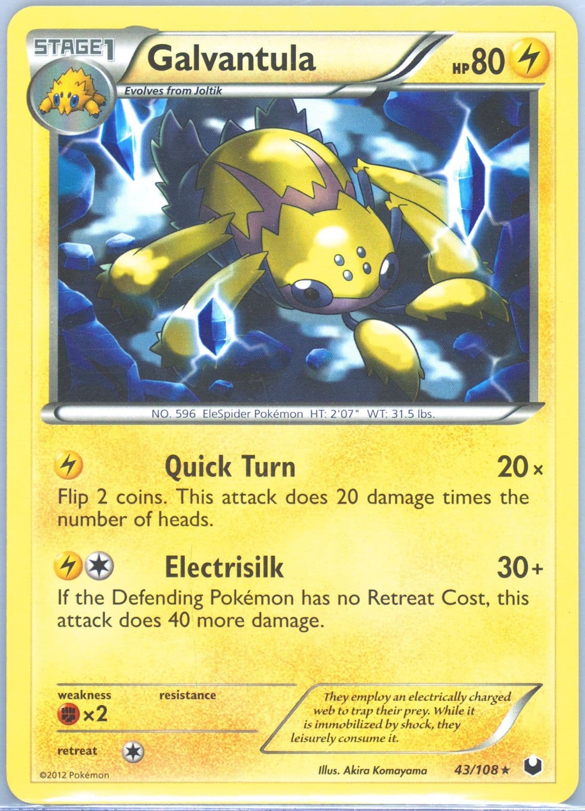 Galvantula (43) 2012 Pokemon Black & White Dark Explorers