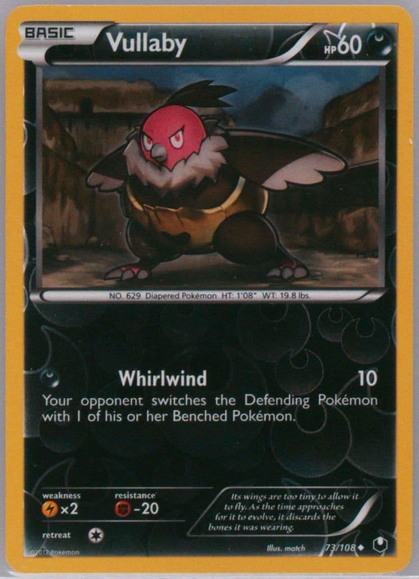 Vullaby-Reverse Foil (73) 2012 Pokemon Black & White Dark Explorers