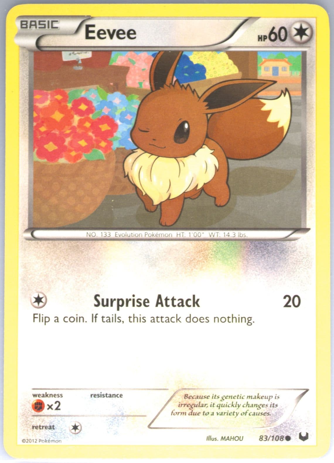 Eevee (83) 2012 Pokemon Black & White Dark Explorers