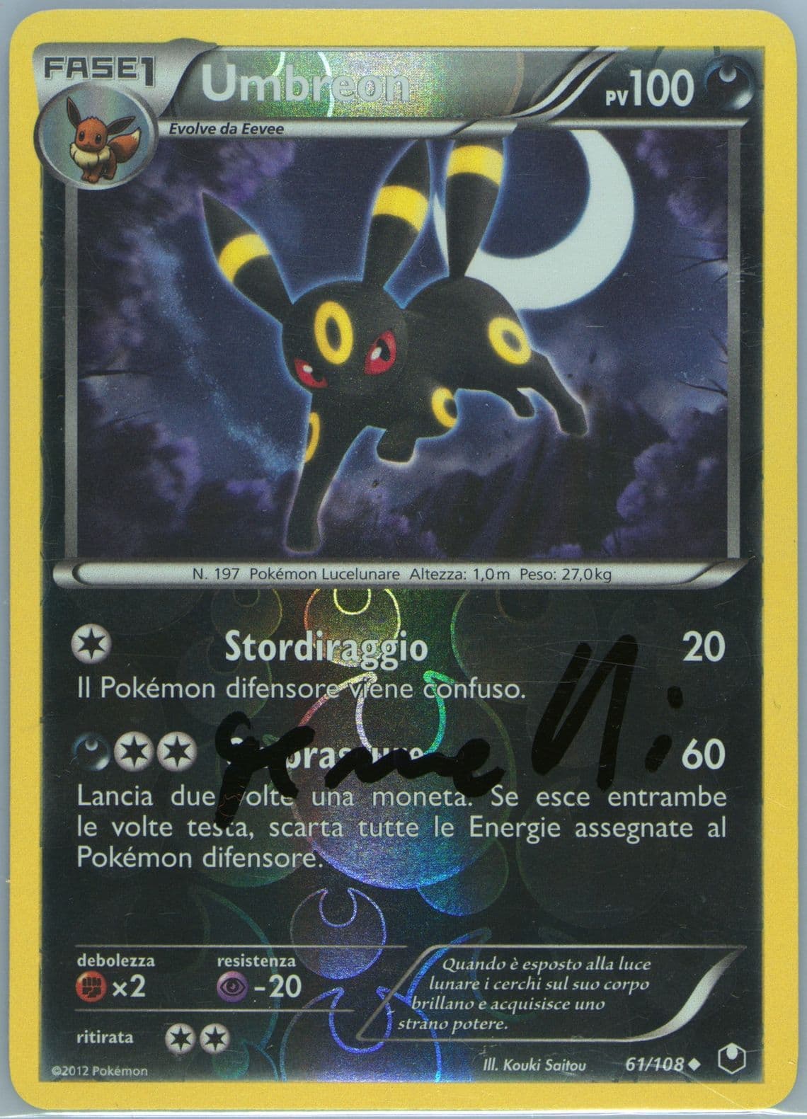 Umbreon-Reverse Foil Italian (61) 2012 Pokemon Black & White Dark Explorers