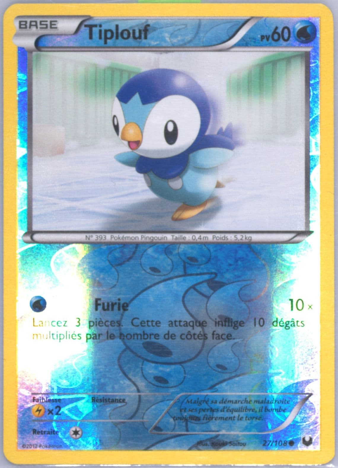 Tiplouf-Reverse Foil French (27) 2012 Pokemon Black & White Dark Explorers