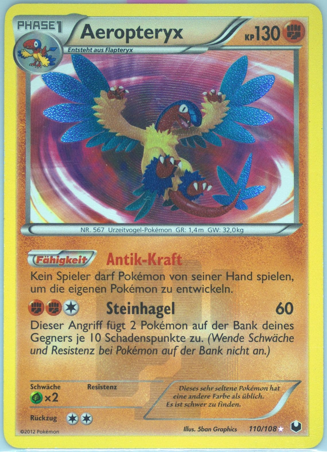 Aeropteryx German (110) 2012 Pokemon Black & White Dark Explorers