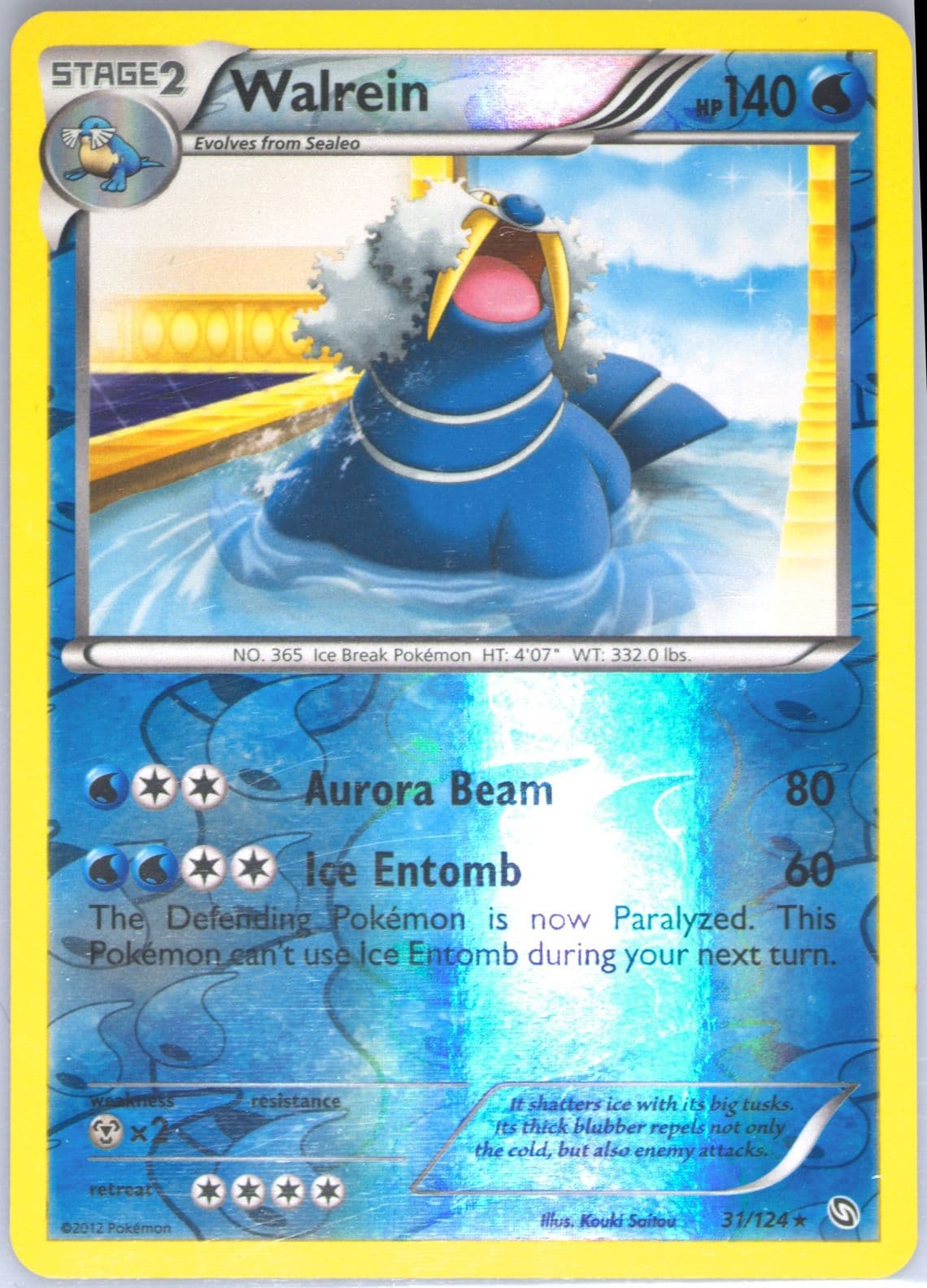 Walrein-Reverse Foil (31) 2012 Pokemon Black & White Dragons Exalted