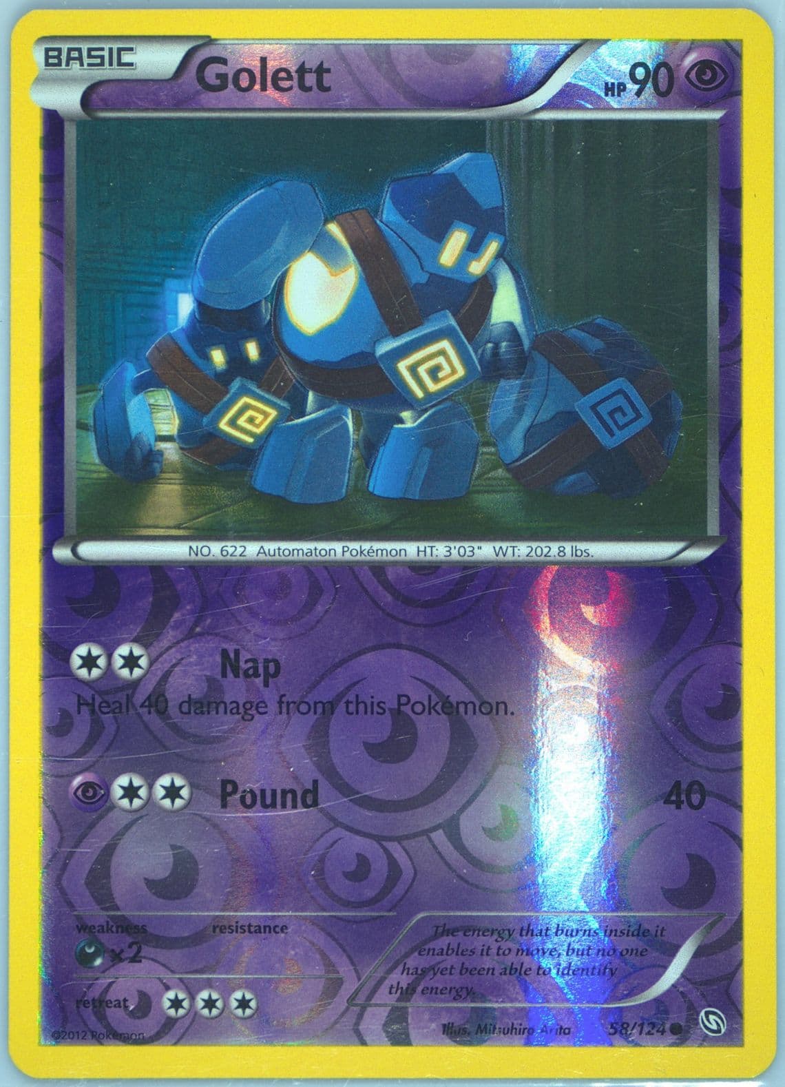 Golett-Reverse Foil (58) 2012 Pokemon Black & White Dragons Exalted
