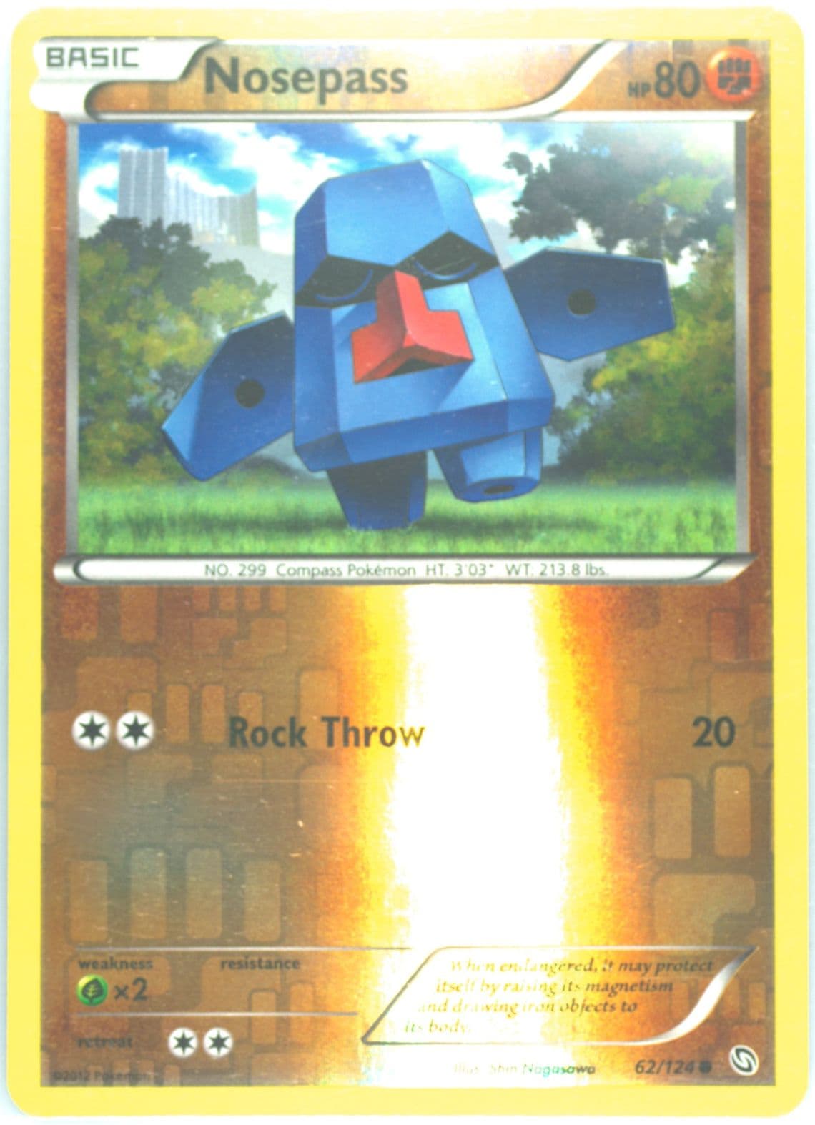 Nosepass-Reverse Foil (62) 2012 Pokemon Black & White Dragons Exalted