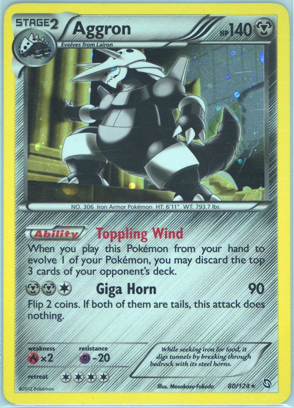 Aggron-Holo Cosmos (80) 2012 Pokemon Black & White Dragons Exalted