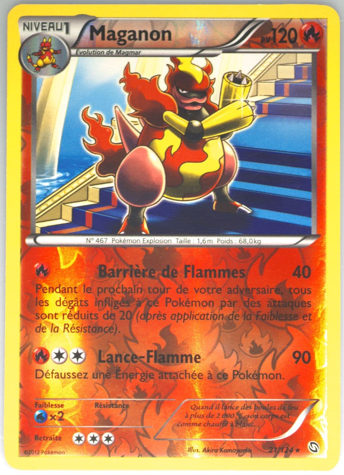 Maganon-Reverse Foil French (21) 2012 Pokemon Black & White Dragons Exalted