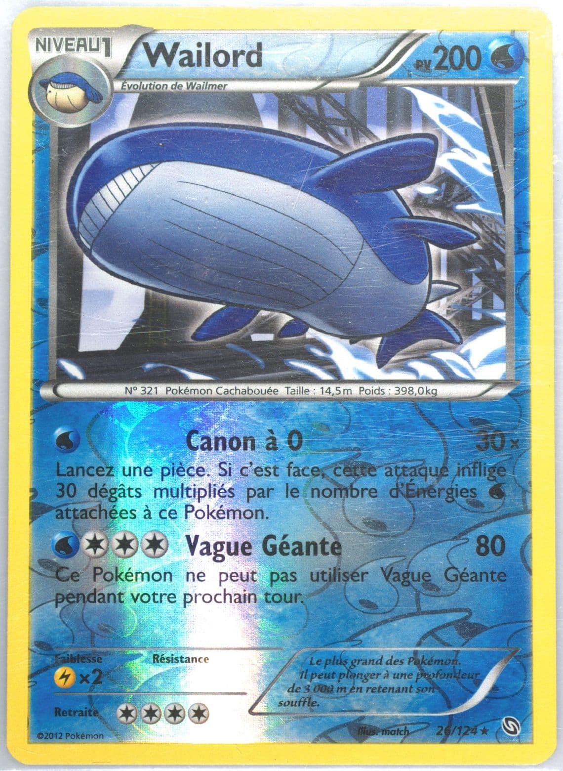 Wailord-Reverse Foil French (26) 2012 Pokemon Black & White Dragons Exalted