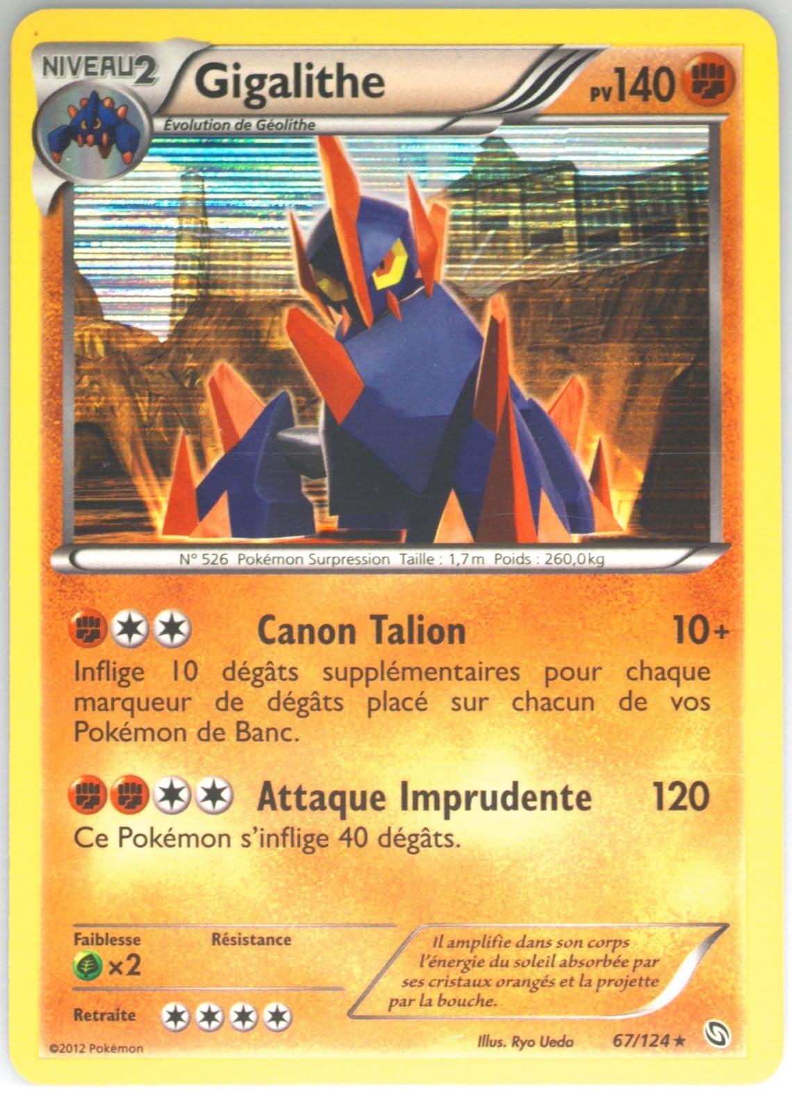 Gigalithe-Holo French (67) 2012 Pokemon Black & White Dragons Exalted