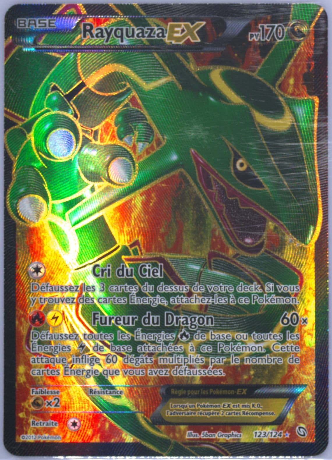 Full Art/Rayquaza EX French (123) 2012 Pokemon Black & White Dragons Exalted