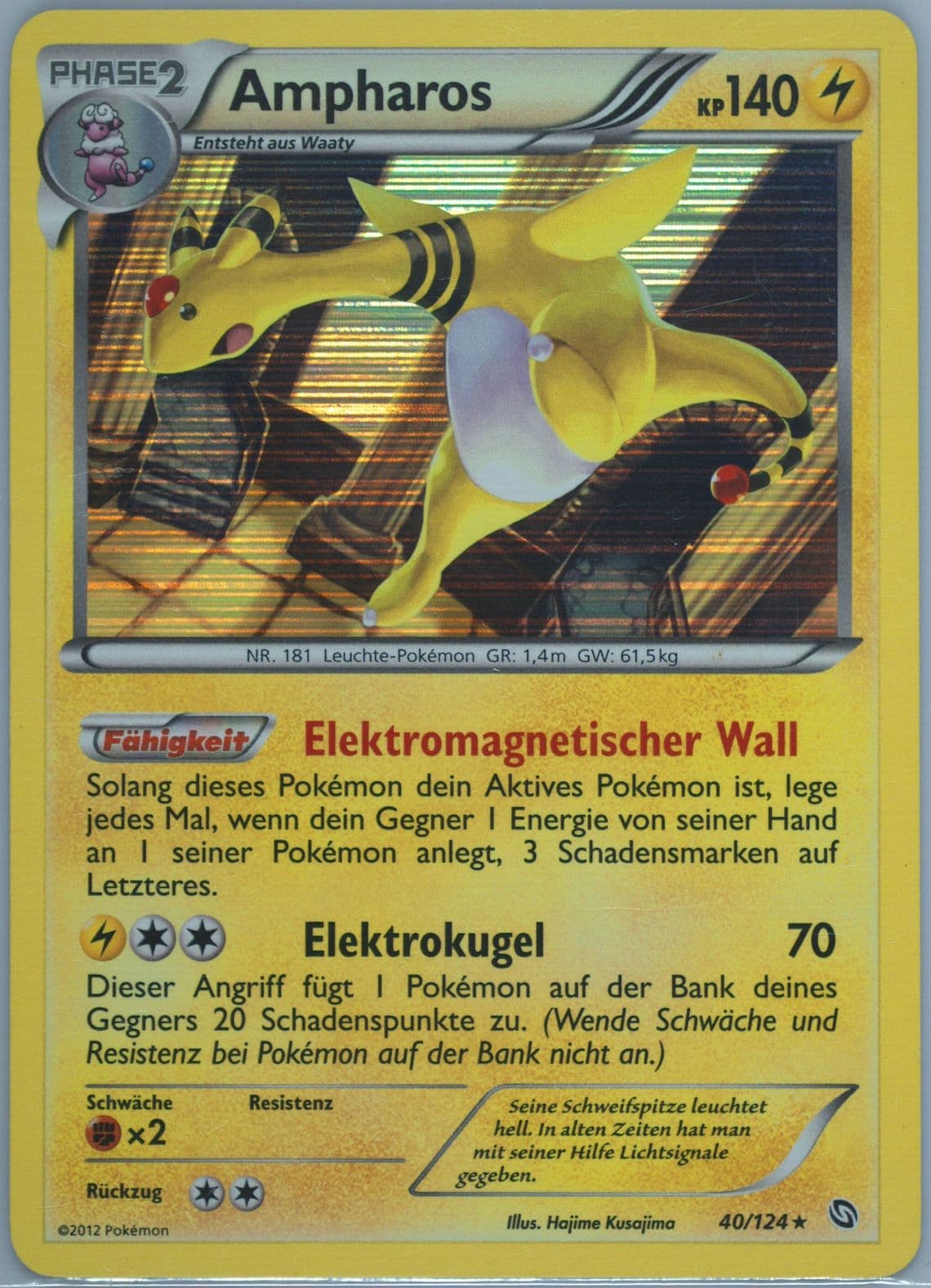 Ampharos-Holo German (40) 2012 Pokemon Black & White Dragons Exalted