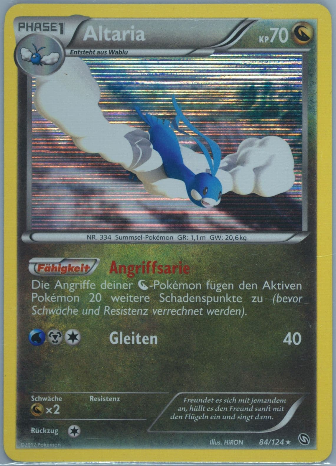 Altaria-Holo German (84) 2012 Pokemon Black & White Dragons Exalted