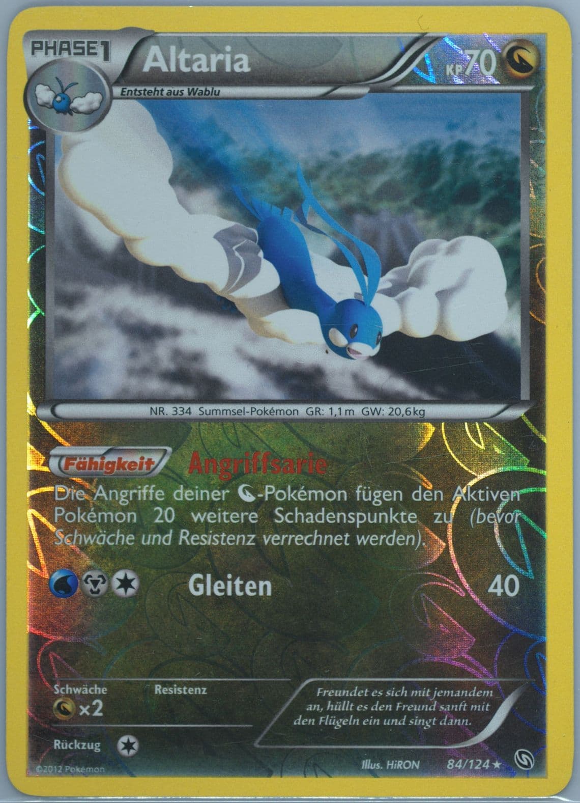 Altaria-Reverse Foil German (84) 2012 Pokemon Black & White Dragons Exalted