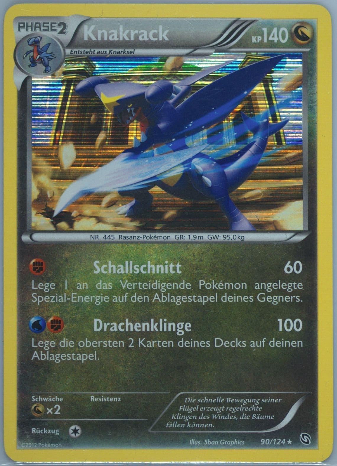 Knakrack-Holo German (90) 2012 Pokemon Black & White Dragons Exalted