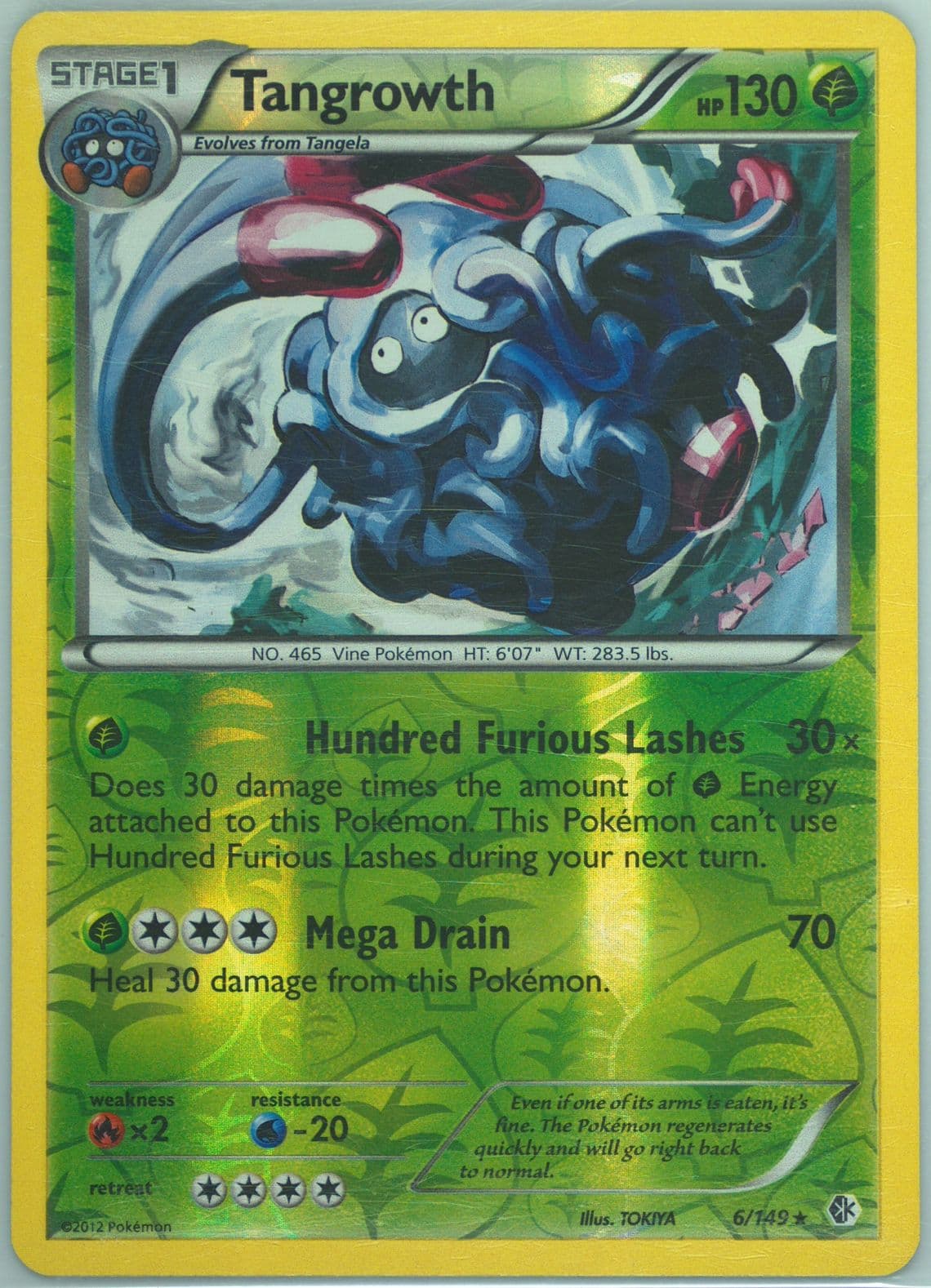 Tangrowth-Reverse Foil (6) 2012 Pokemon Black & White Boundaries Crossed