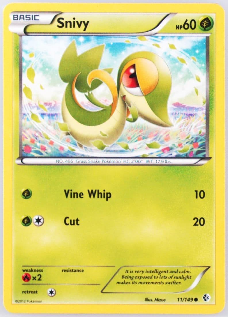 Snivy (11) 2012 Pokemon Black & White Boundaries Crossed