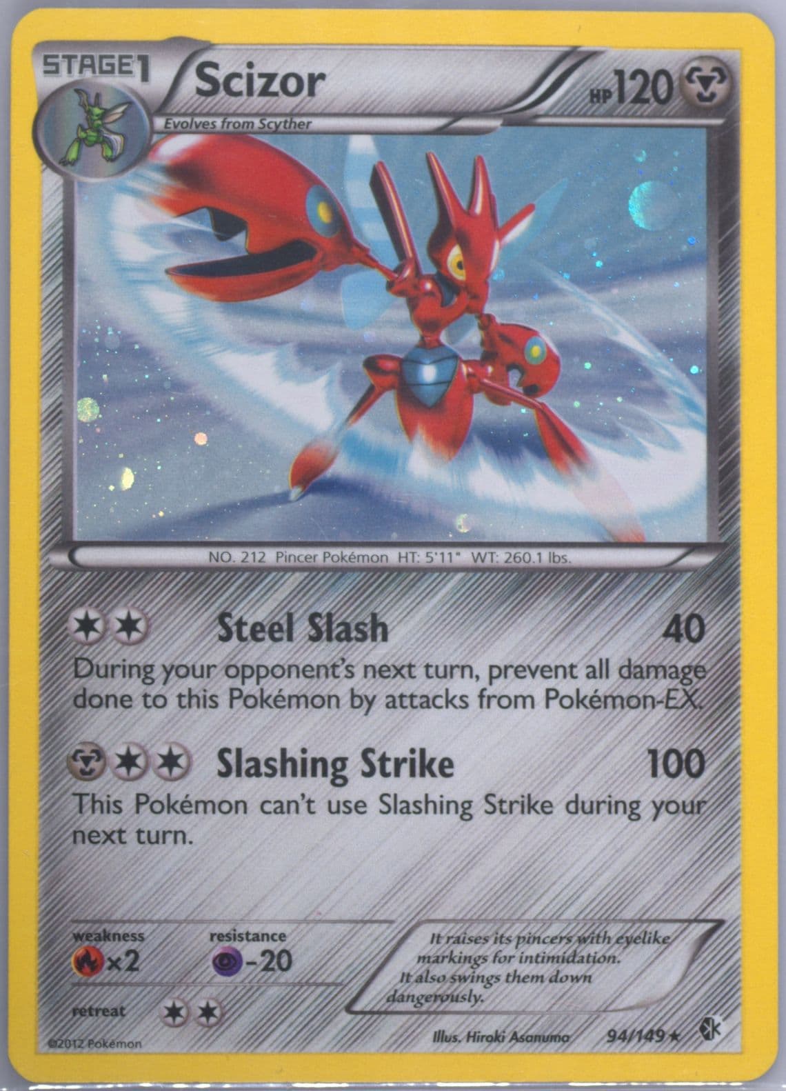 Scizor-Holo Cosmos (94) 2012 Pokemon Black & White Boundaries Crossed