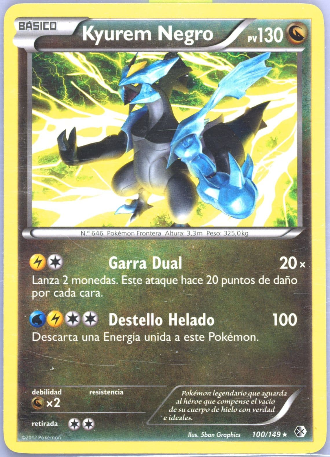 Kyurem Negro (100) 2013 Pokemon Spanish Black & White Boundaries Crossed