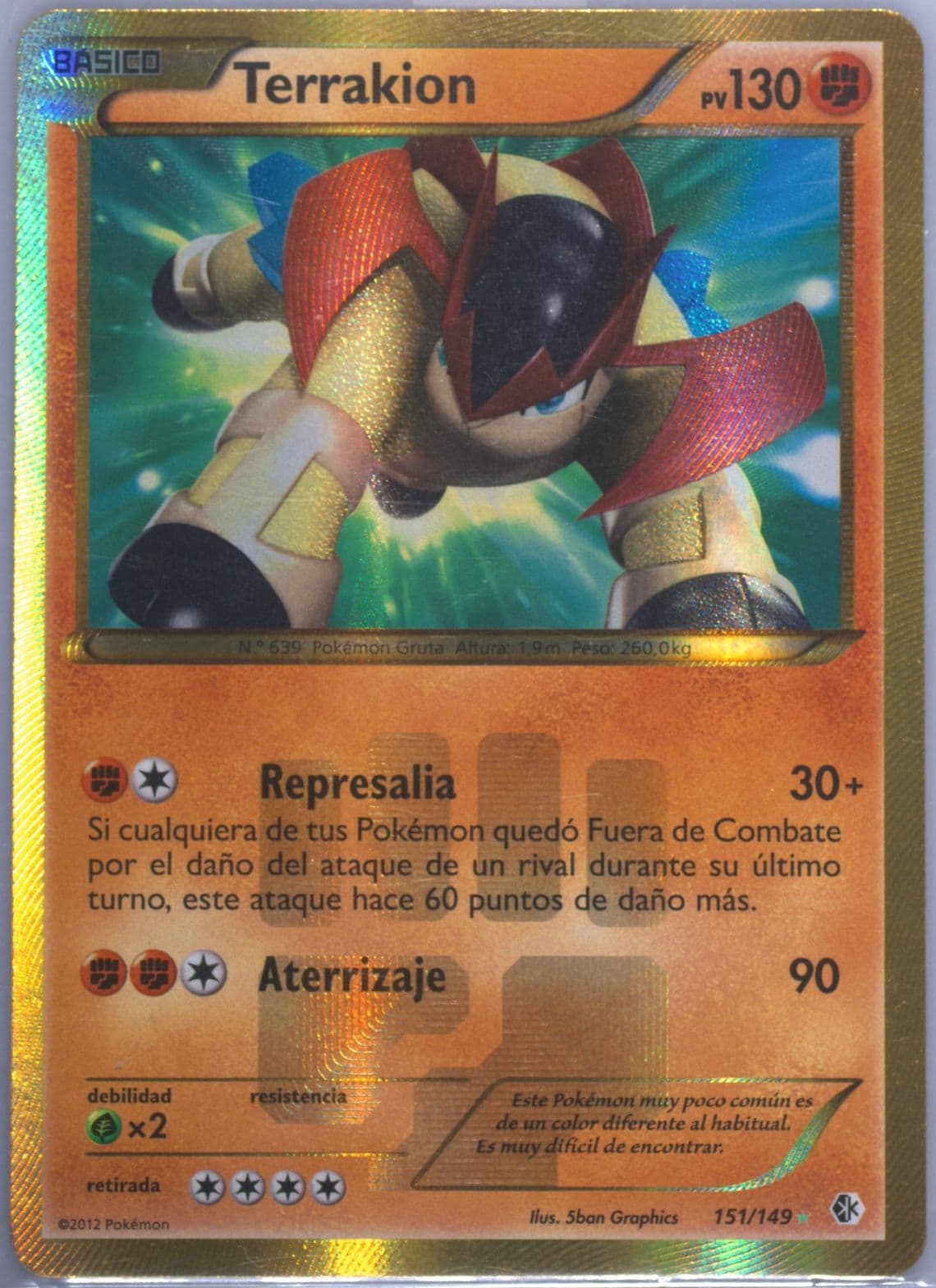 Terrakion (151) 2013 Pokemon Spanish Black & White Boundaries Crossed
