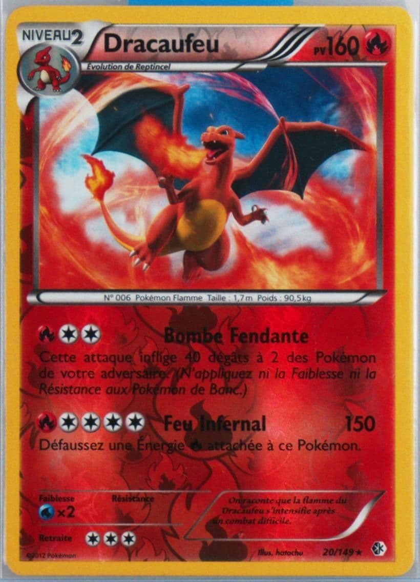 Dracaufeu-Reverse Foil (20) 2013 Pokemon French Black & White Boundaries Crossed