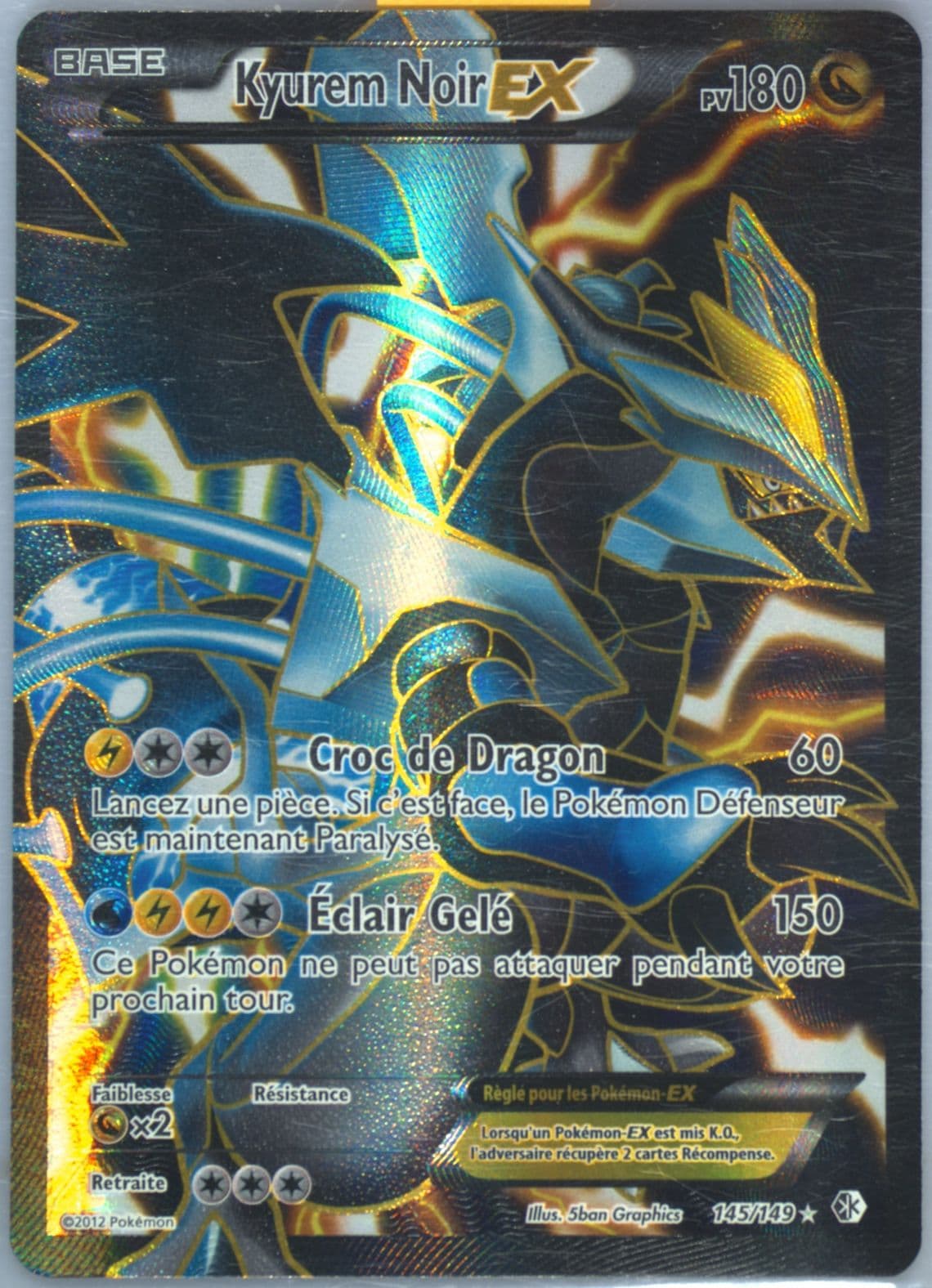 Full Art/Kyurem Noir EX (145) 2013 Pokemon French Black & White Boundaries Crossed