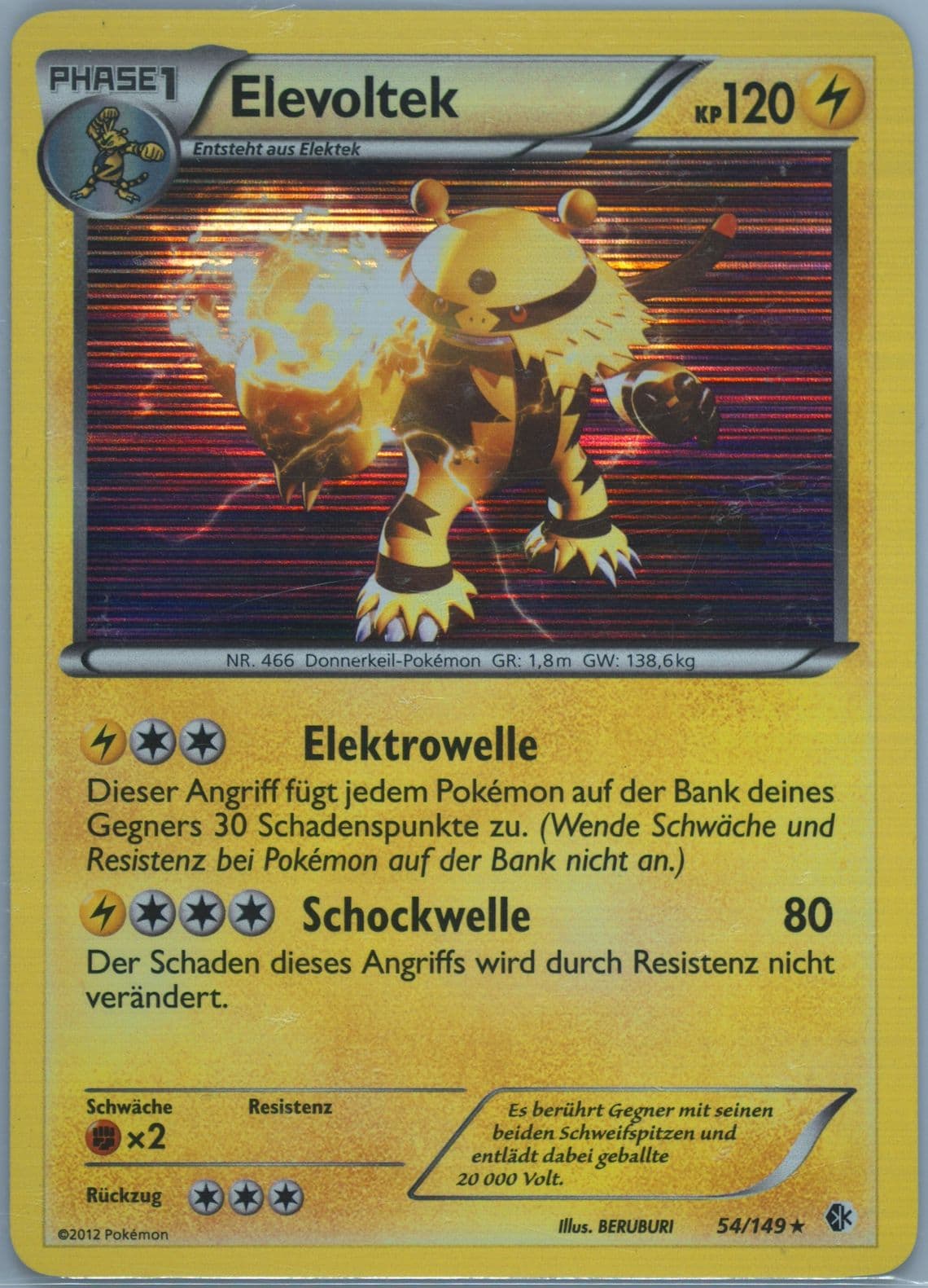 Elevoltek-Holo (54) 2013 Pokemon German Black & White Boundaries Crossed
