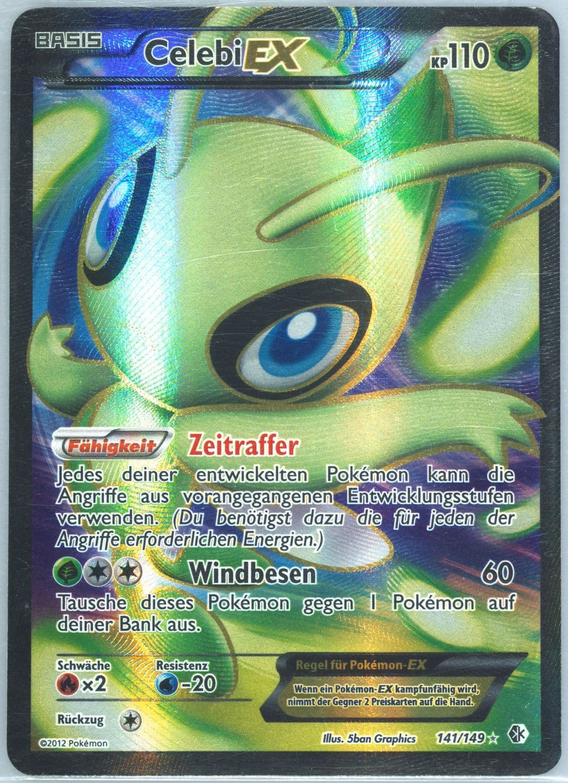 Full Art/Celebi EX (141) 2013 Pokemon German Black & White Boundaries Crossed