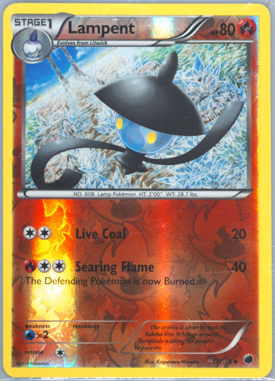 Lampent-Reverse Foil (15) 2013 Pokemon Black & White Plasma Freeze
